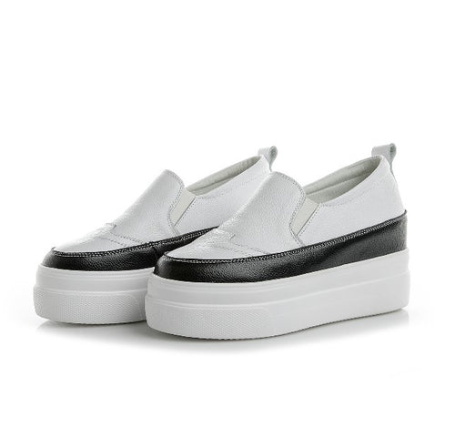 Womens Small Size Thick Sole Leather Trainers SS160