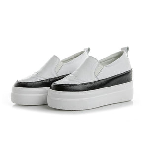 Womens Small Size Thick Sole Leather Trainers SS160