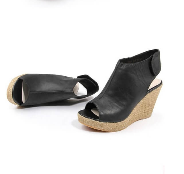 Small Size Peep Wedge Sandals SILVIA - AstarShoes
